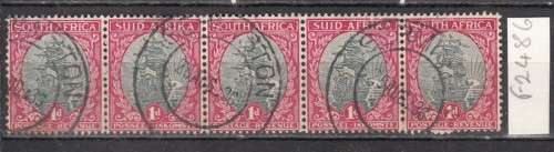 Union Strip of Five 1d Ship Stamps
