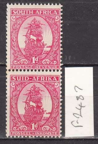 Union 1d Coil Red Center Ship Stamps Mounted Mint