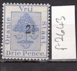 OFS 1896 No. 28 - 2 1/2d on 3d Surcharg Stamp Mint (Type A)