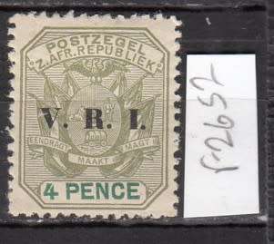 ZAR 1900 - 4 Pence with V.R.I Overprint Mounted Mint