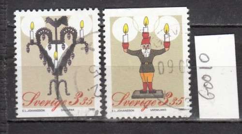 Sweden Two Candle Holder Stamps