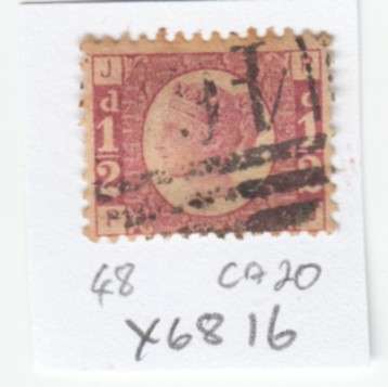 GB Single 1/2d QV Stamp, SG 48. As Image.