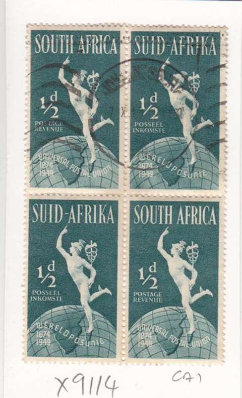 Union Block of Four 1/2d UPU Stamps. As Image