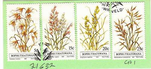 Bophuthatswana Set of Four Stamps (Grass). As Image.