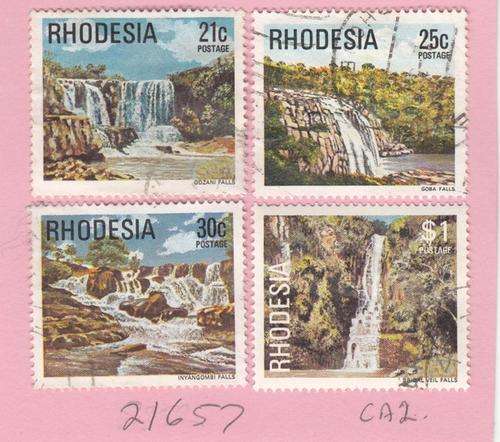 Rhodesia Group of Four Waterfall's Stamps. As Image.