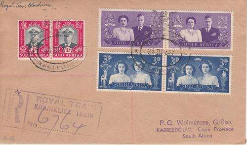 Union FDC Royal Visit with Royal Train Registration. As Image.