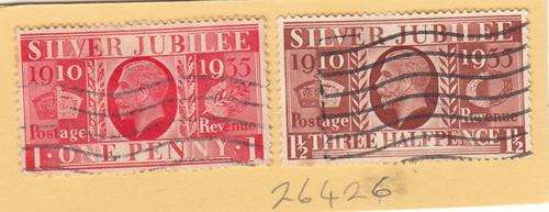 GB Two KGV Silver Jubilee Stamps. As Image.