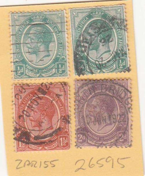 Union Group of Four Kings Heads Stamps (ZAR 155). As Image.