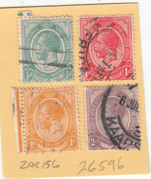 Union Group of Four Kings Heads Stamps (ZAR 156). As Image.