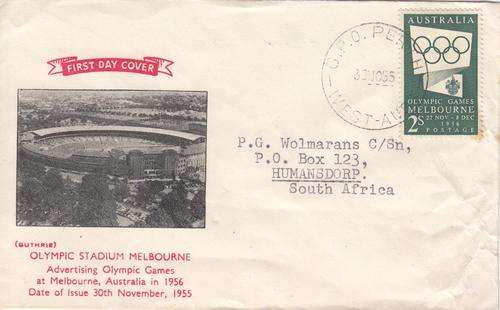 Australia FDC Olympic Stadium Melbourne (Aging / Grubby)