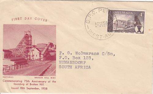 Australia FDC 75th Anniversary of Broken Hill (Aging)