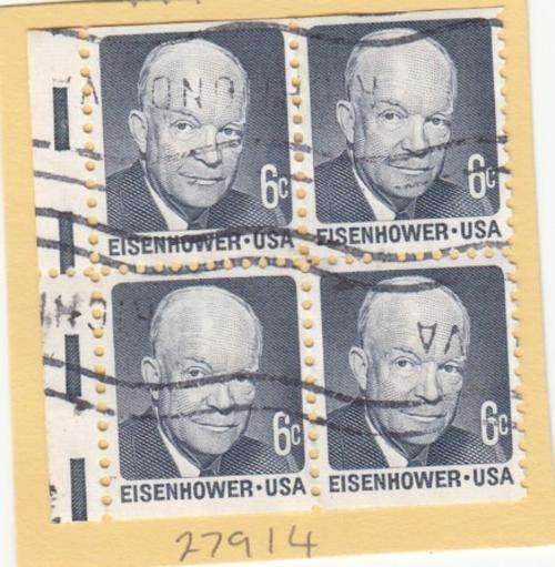 USA Block of Four Eisenhower Stamps.