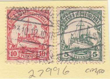 German SWA Two Yacht Stamps.