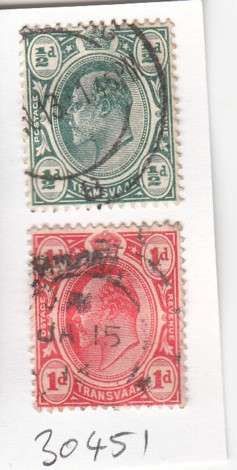 Transvaal Two Stamps (1/2d & 1d)