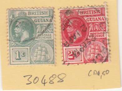 British Guiana Two Single Stamps.