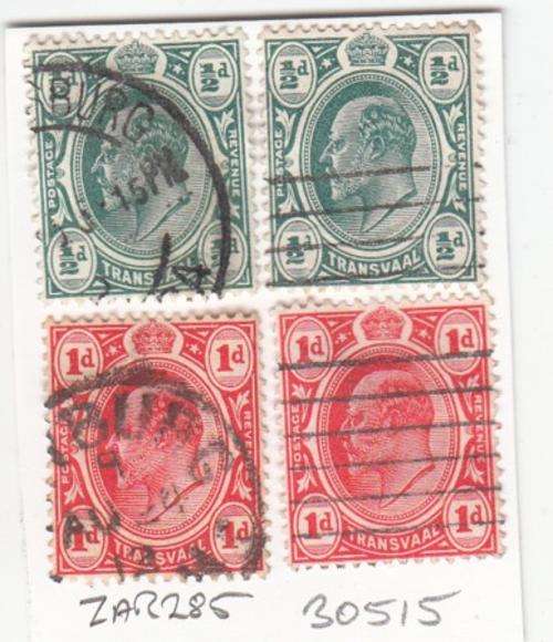 Transvaal Group of Four Stamps (King) (ZAR 285)