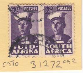 Union Pair of 2d Sailor Stamps (Small War).
