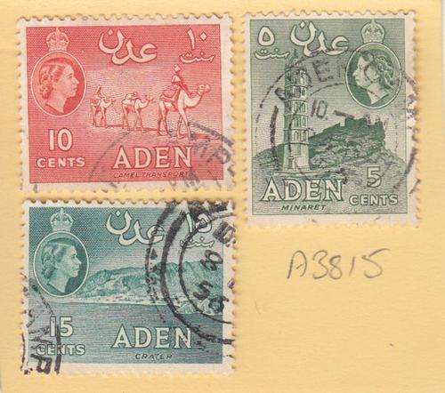 Aden Group of Three QEII Stamps