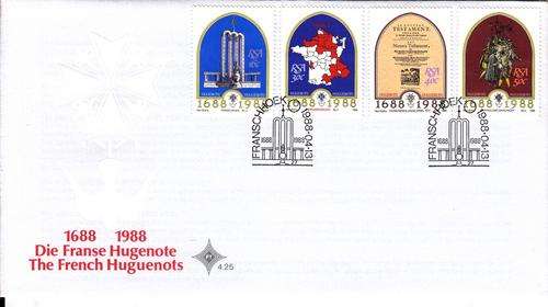 RSA FDC No 4.25 300th Anniversary of Arrival First French Huguenots at the Cape. As Image.