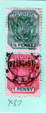New Republic (Transvaal) Two Stamps (1/2d and 1d). As Image.