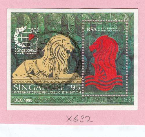 RSA Standardised Mail, World Philatelic Exhibition Singapore 1995 Miniature Sheet. As Image.