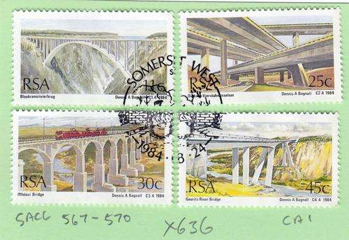 RSA Set of Bridge Stamps SACC 567-570. As Image.