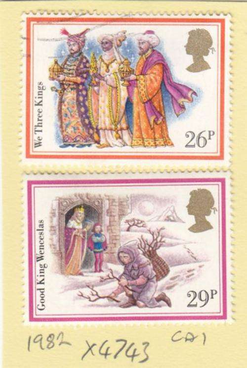 GB Two 1982 Christmas Stamps. As Image.