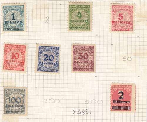 Germany Group of Eight Mounted Mint Stamps. As Image.