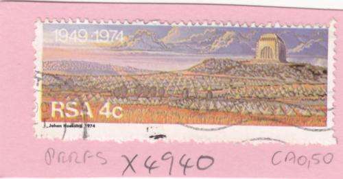 RSA Single Voortrekker Mounument Stamp with wide Bottom Margine and irregular Perfs. As Image.