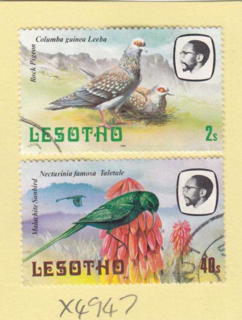 Lesotho Two Bird Stamps. As Image.