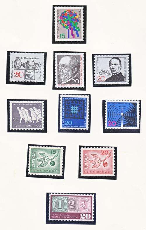 Germany Group of Ten Mint Stamps. As Image.