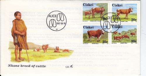 Ciskei FDC 1.22 Nkone Cattle. As Image.