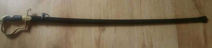 German Army ww2 officer leopard head with red stone eyes gilded hilt sword