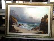 BEAUTIFUL VERY LARGE OIL PAINTING SEA SCAPE BY M LE ROUX. 1,O7M X 0,77M!!!