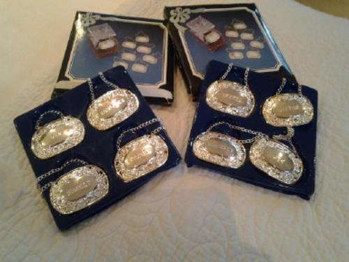 8 x silver plated decanter lables!