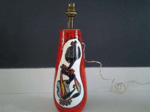 CRAZY!!! ITALIAN HAND PAINTED NUMBERED CERAMIC/POTTERY LAMP!!! HEAVY!!!WORKING!