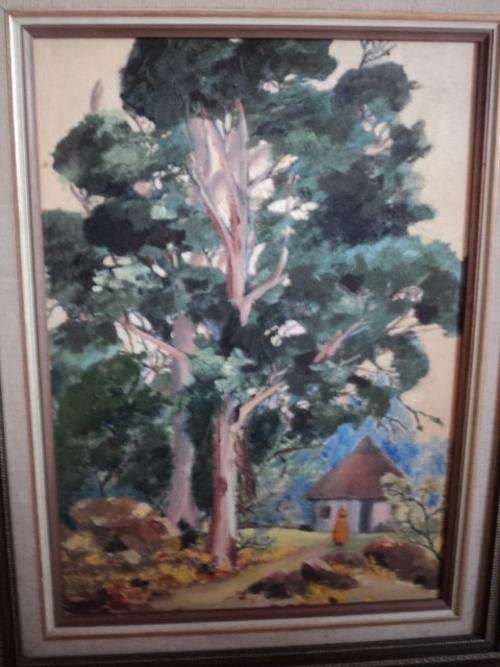 VALERIE DODD (listed SA Artist) - Old framed landscape.