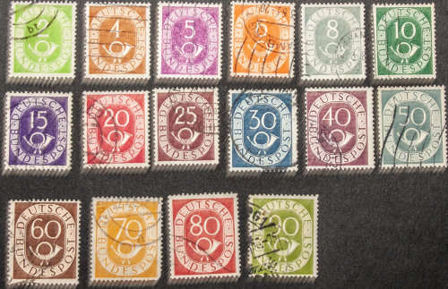 Germany 1951 BRD, Post Horn set, VFU