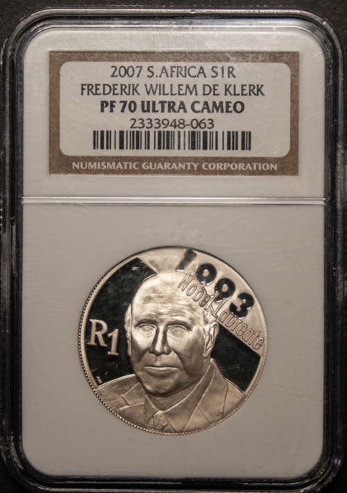 2007 1 Rand Willem de Klerk, NGC PF70 Ultra Cameo