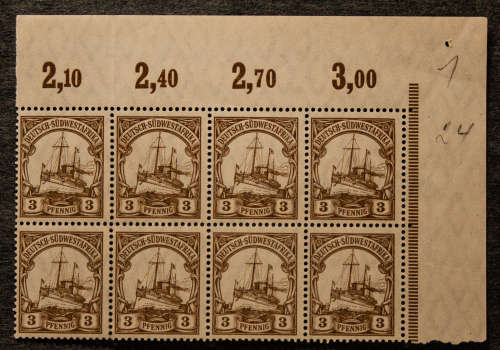1906 -1919 German Southwest Africa, 3 pfennig, MNH