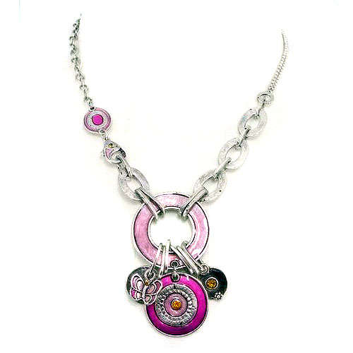 FUNKY, PINK DINGLY DANGLY NECKLACE