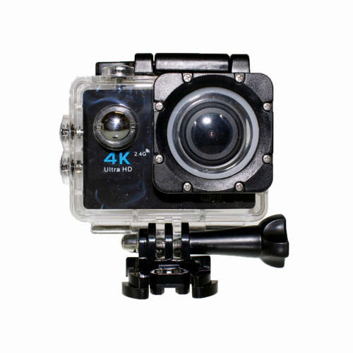 Black 4K HD Sports Camera with Remote