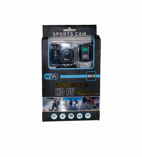 Black 4K HD Sports Camera with Remote