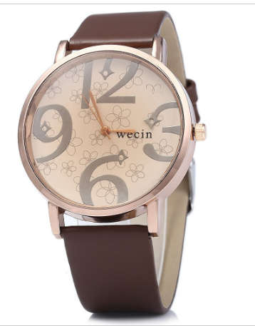 Wecin Big  Numbers watch Brown