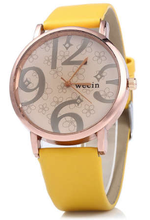 Wecin Big  Numbers watch Yellow