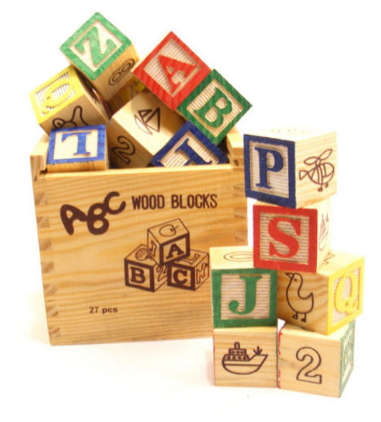 27 Pieces Wooden Alphabet and Number Blocks