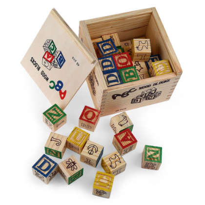 48 Pieces Wooden Alphabet and Number Blocks