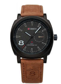 Curren Men's Leather Watch Black