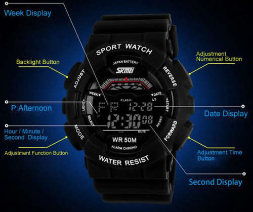 Skmei men's Digital watch Military Green
