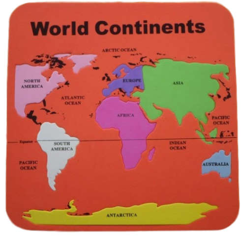 World Continent puzzle Pink